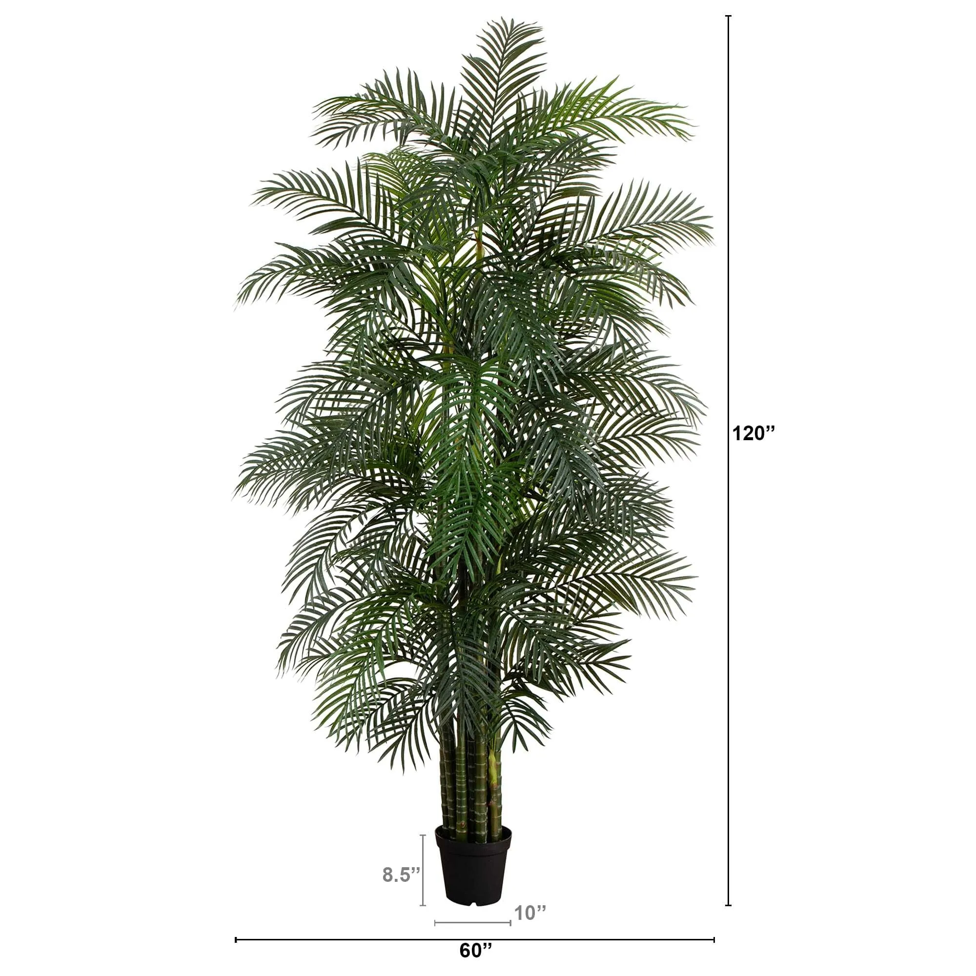 10' UV Resistant Artificial Areca Palm Tree (Indoor/Outdoor)