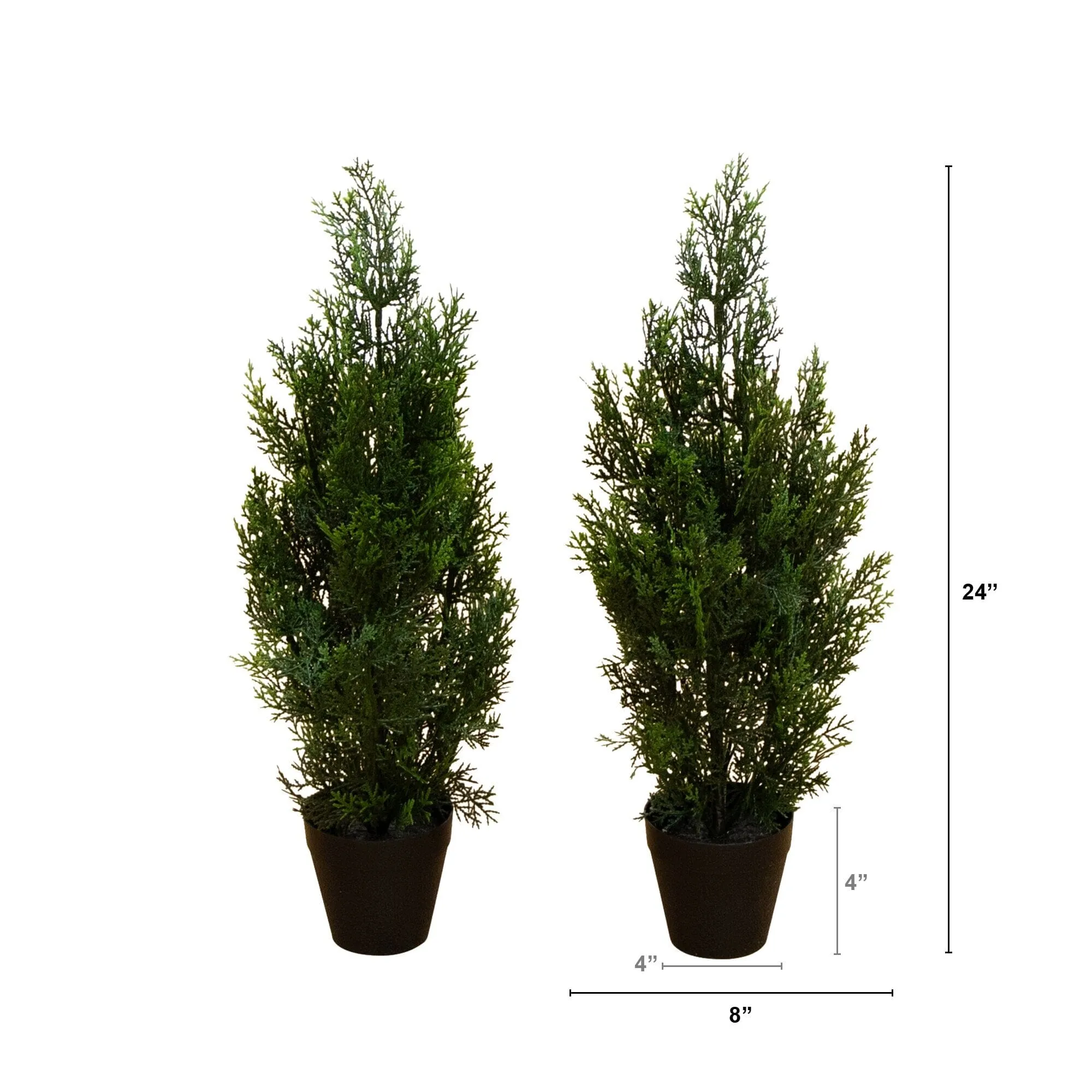 2’ Mini Cedar Pine Tree UV Resistant (Indoor/Outdoor) - Set of 2