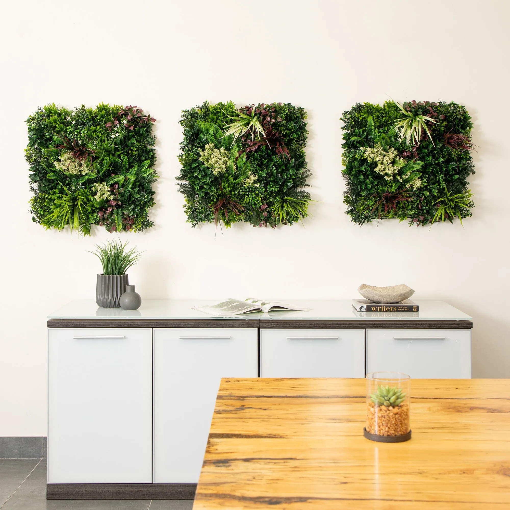 20” x 20” UV Resistant Corfu Island Artificial Living Wall Panels (Indoor/Outdoor) - Set of 3