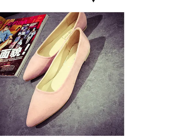 2016 Fashion Women Shoes Woman Flats high quality suede Casual Comfortable pointed toe Rubber Women Flat Shoe Hot Sale New Flats