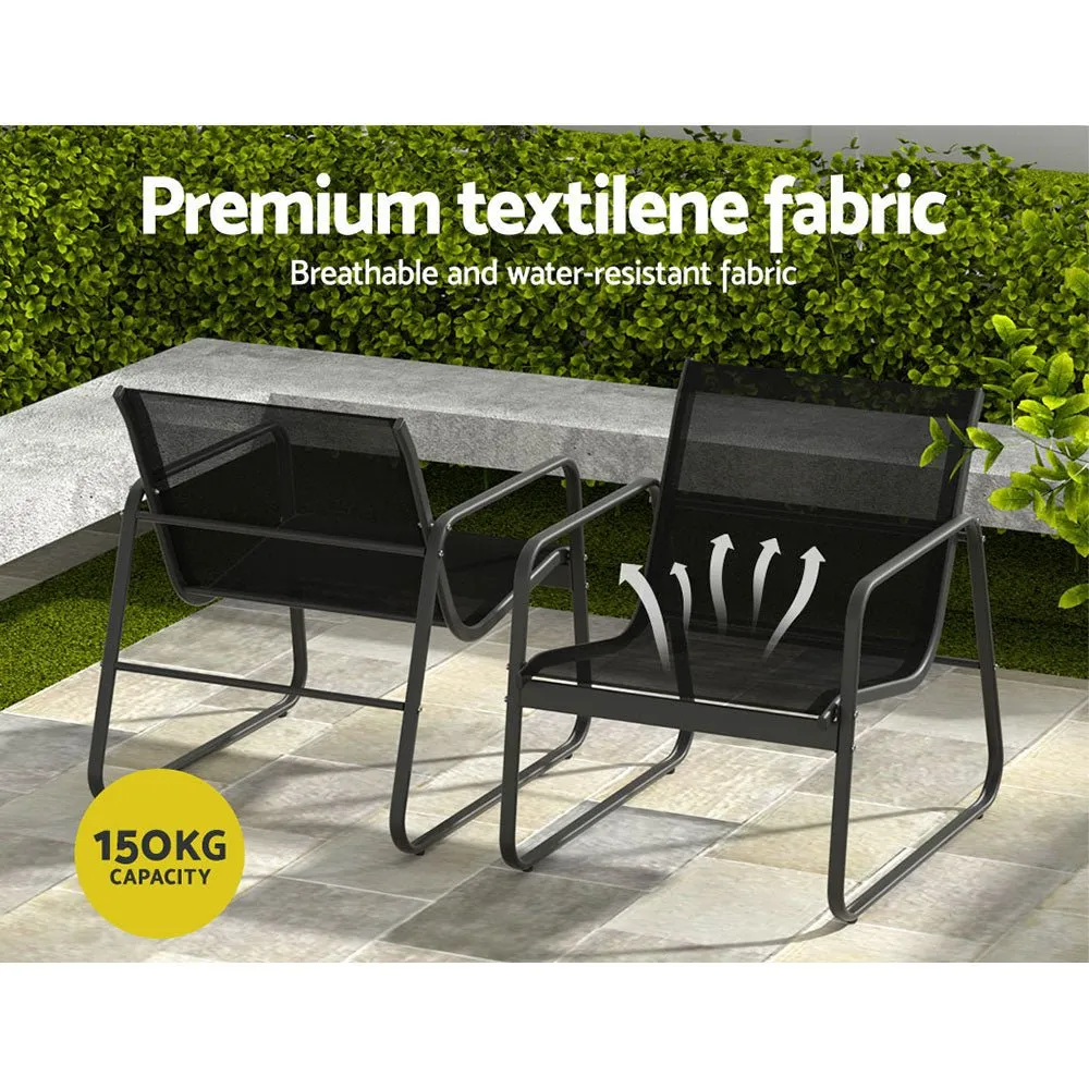 4 Piece Outdoor Patio Setting Black