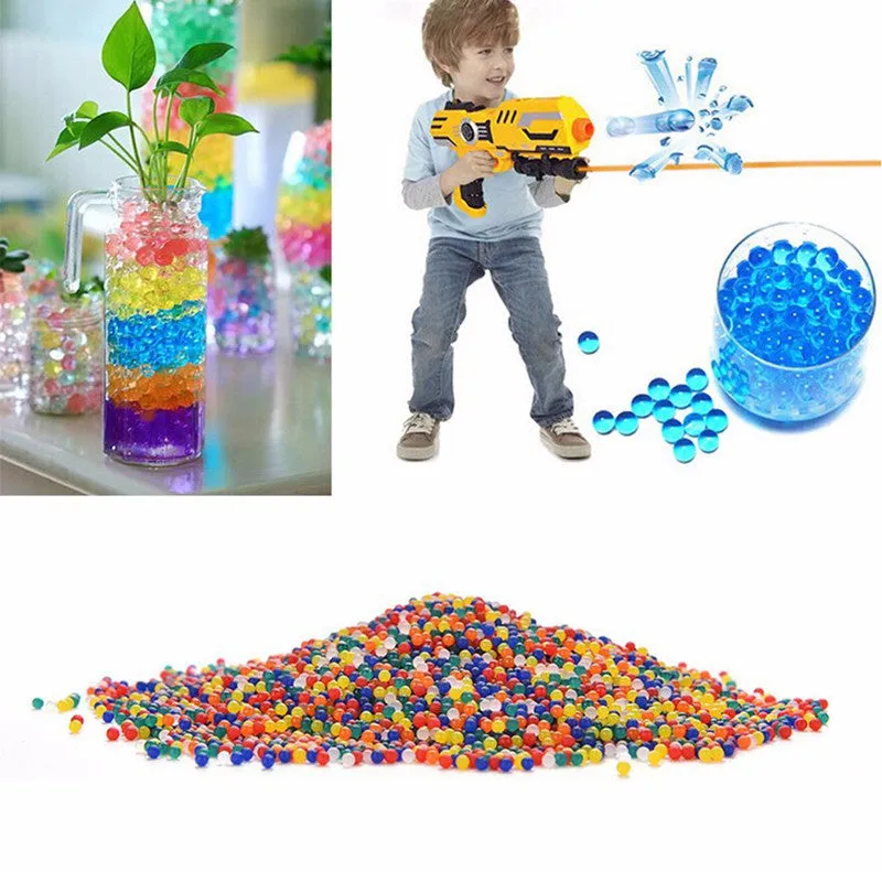 40000Pcs Mixed Color Beads Gun Pistol Water Bullets Crystal Soft Bullet Toy-P101