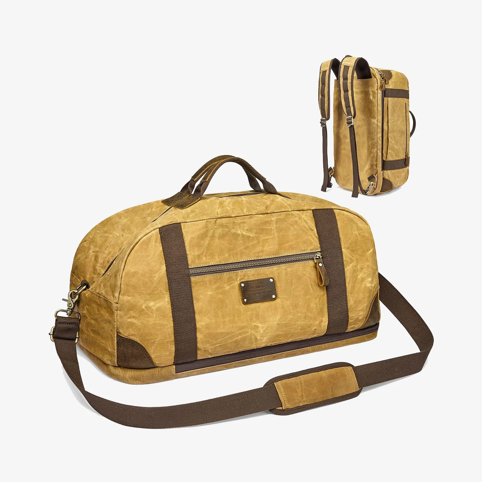 40L Waxed Canvas Waterproof Backpack Duffel Bags