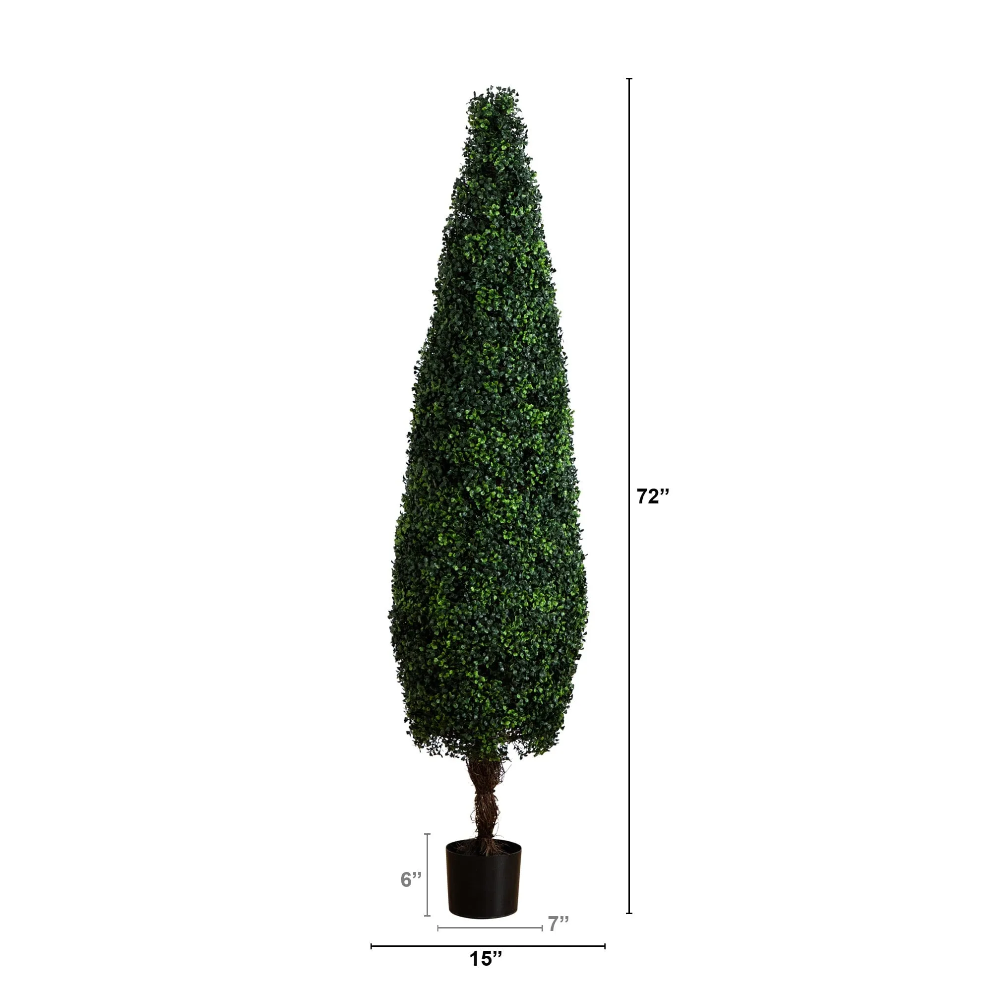 6’ UV Resistant Artificial Boxwood Topiary  Cone Tree (Indoor/Outdoor)