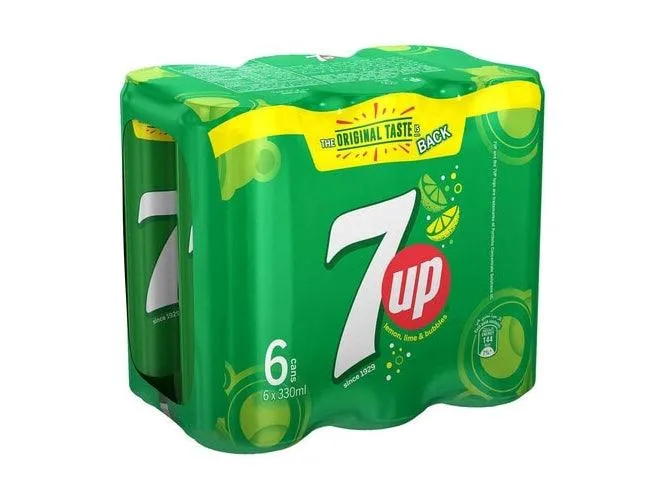 7Up Original Carbonated Soft Drink 330ml Pack of 6