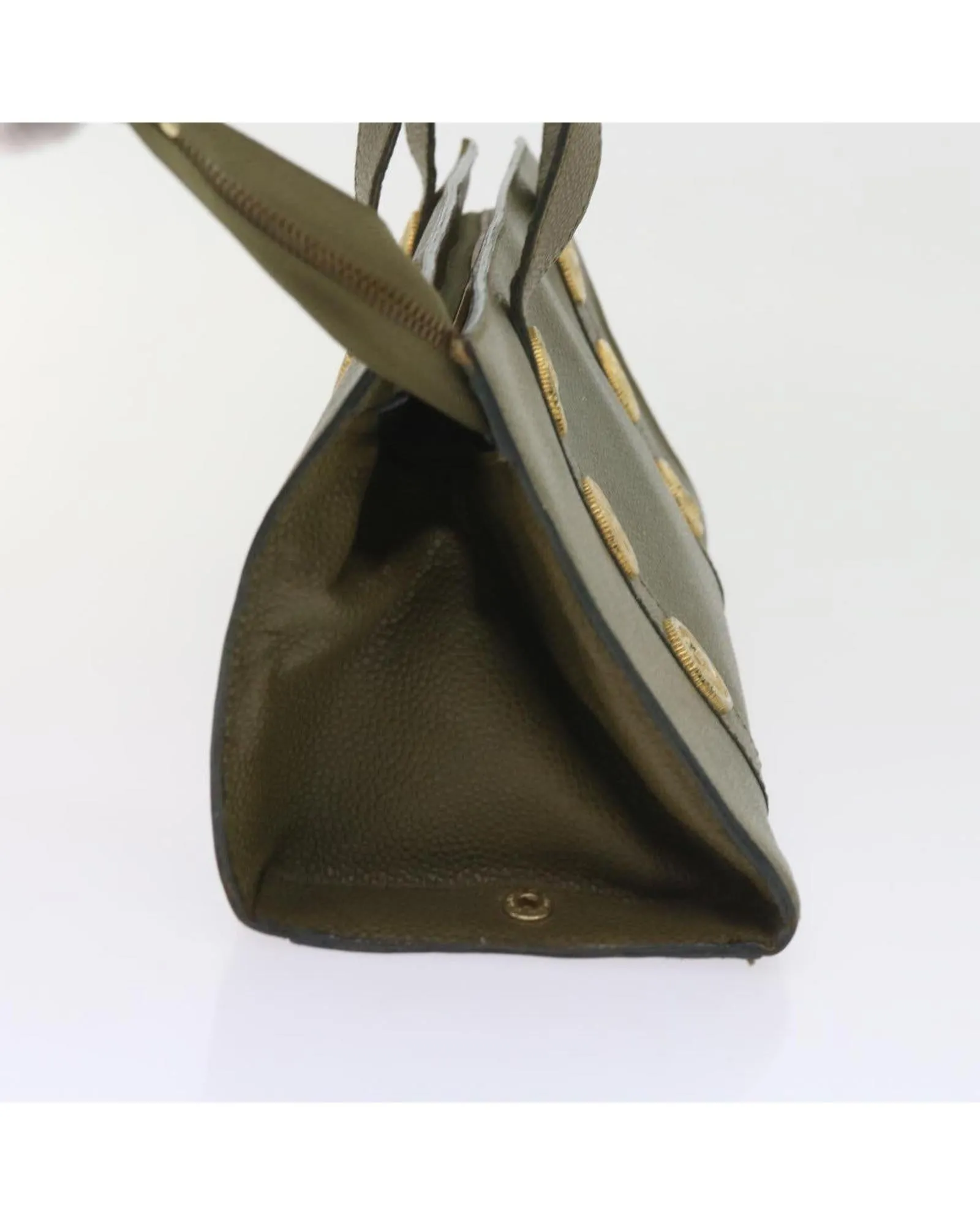 Authentic Khaki Leather Shoulder Bag by FENDI