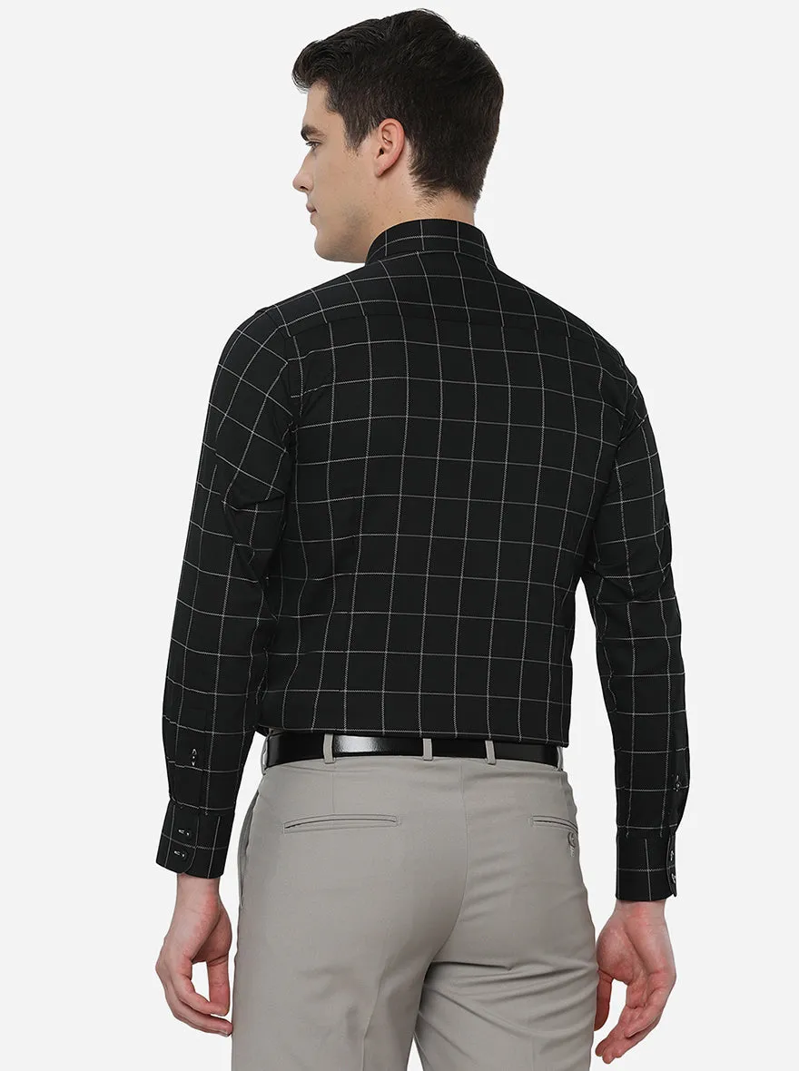 Black & Green Checked Slim Fit Formal Shirt | Metal