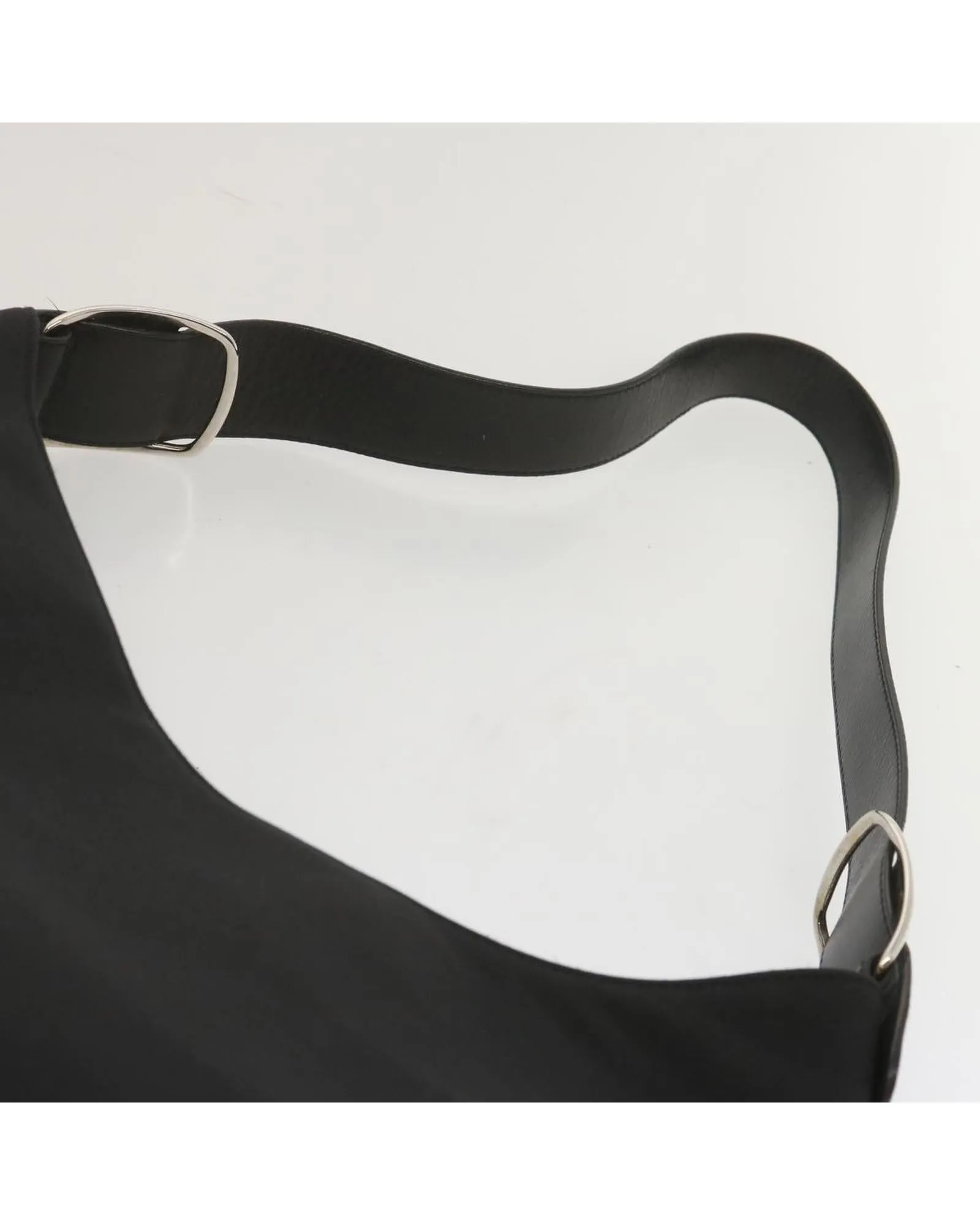 Black Canvas Shoulder Bag with Dust Bag - Italian Made