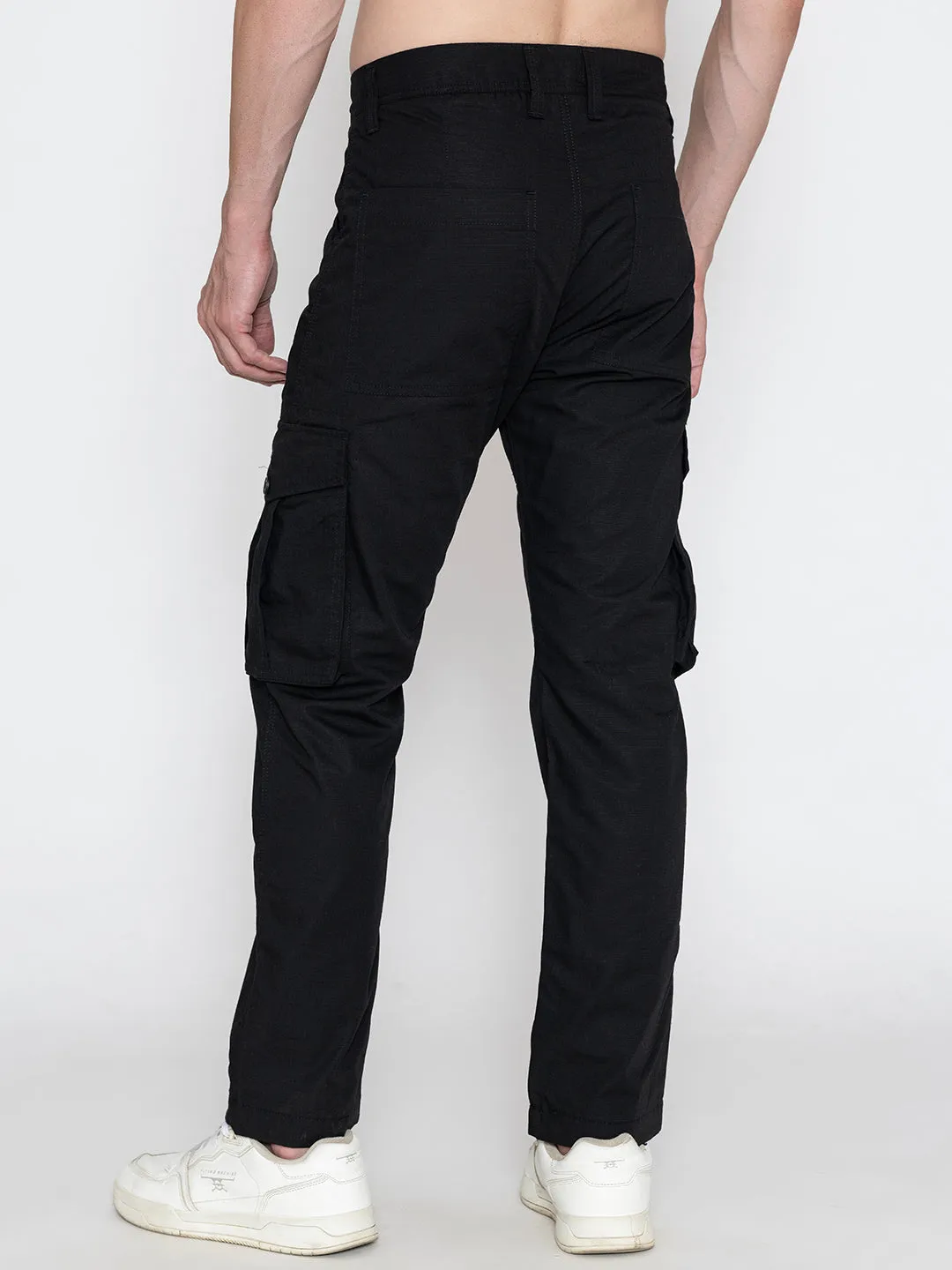 BLACK FLEECE CARGO PANTS.