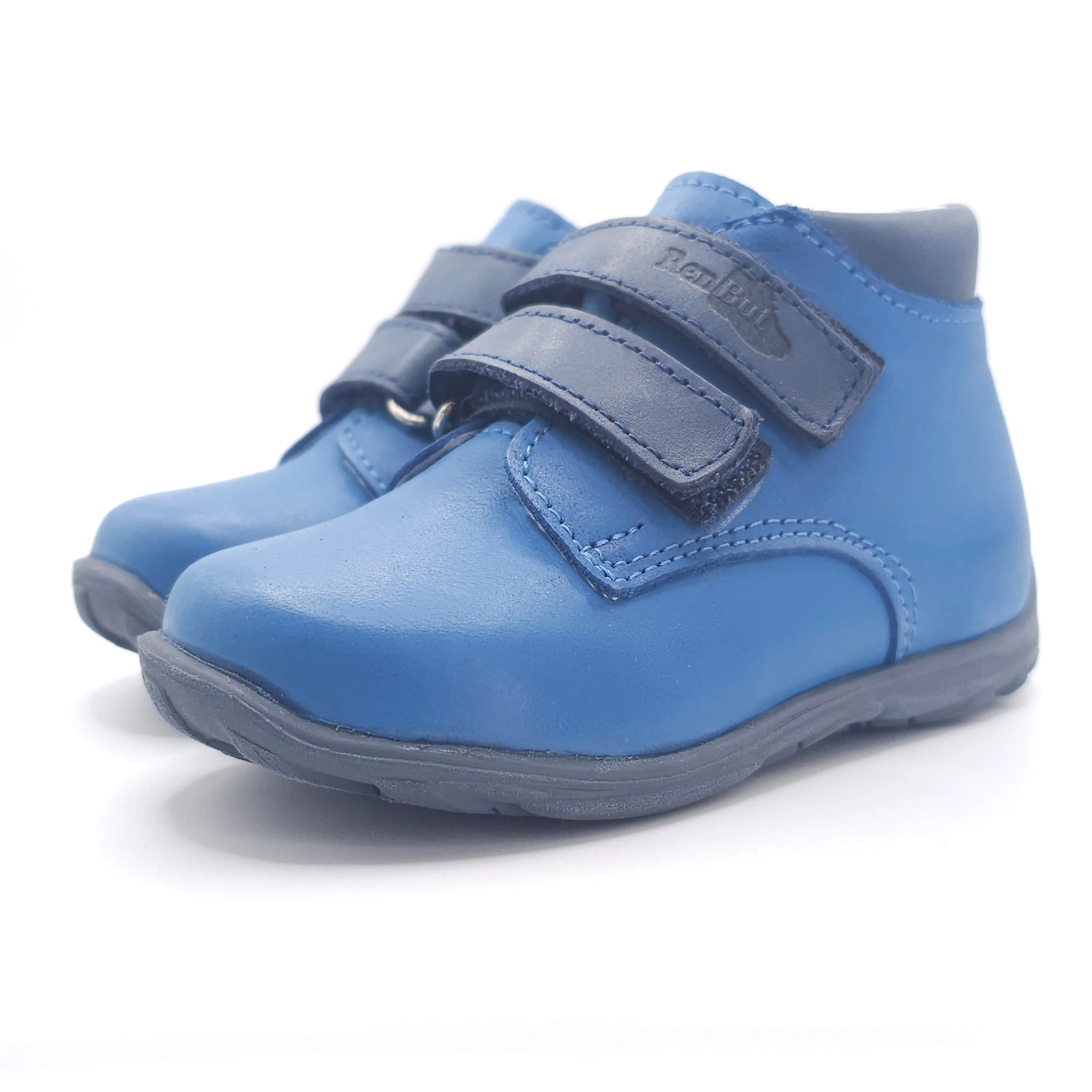 Boys Double Velcro Shoe In Blue