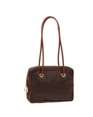 Brown Macadam Canvas Shoulder Bag by Celine