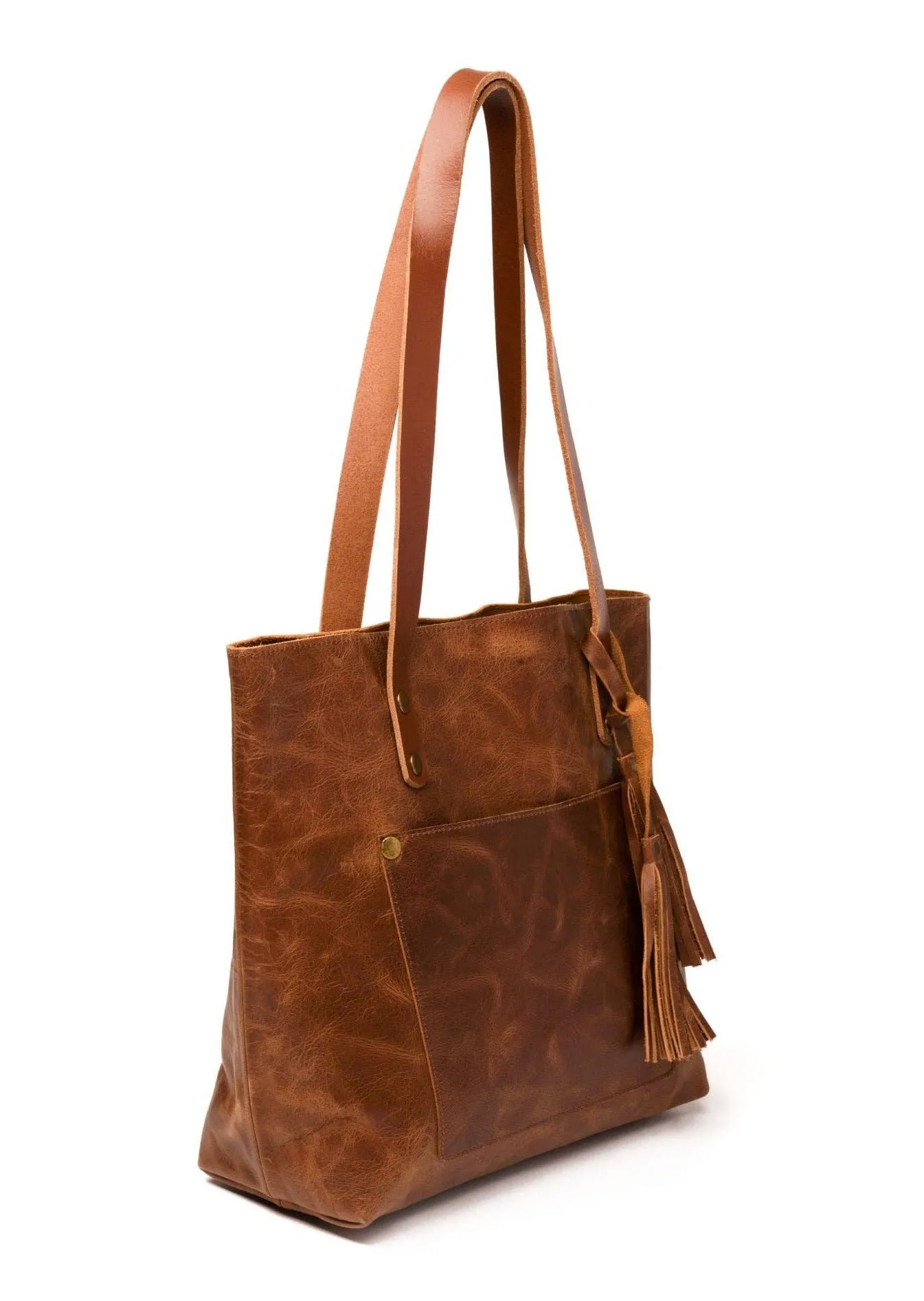 Classic Leather Tote in Saddle Brown