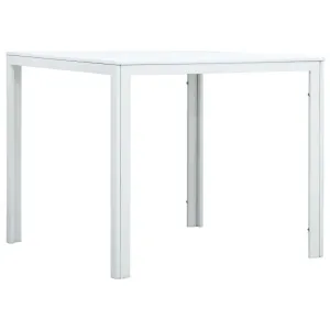 Coffee Table White 78x78x74 cm HDPE Wood Look