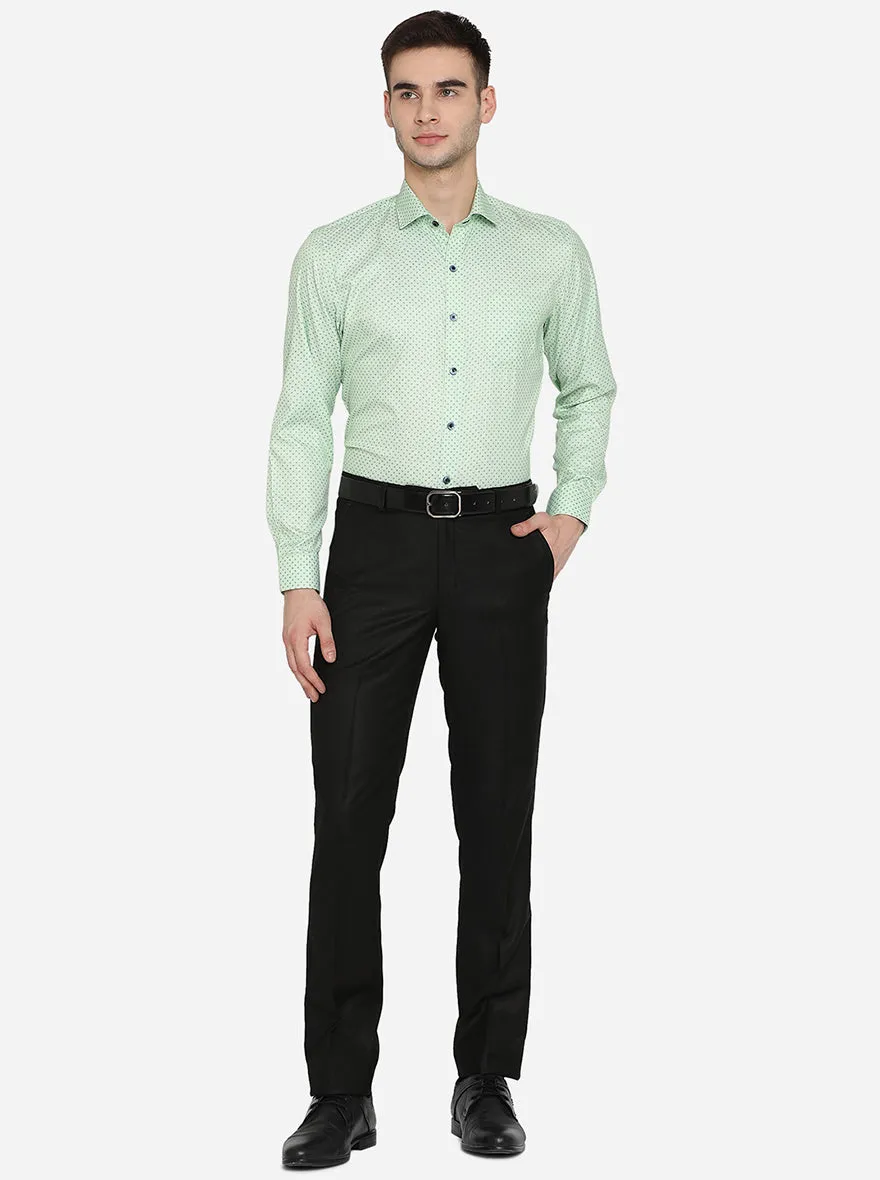 Cool Green Printed Slim Fit Formal Shirt | Greenfibre