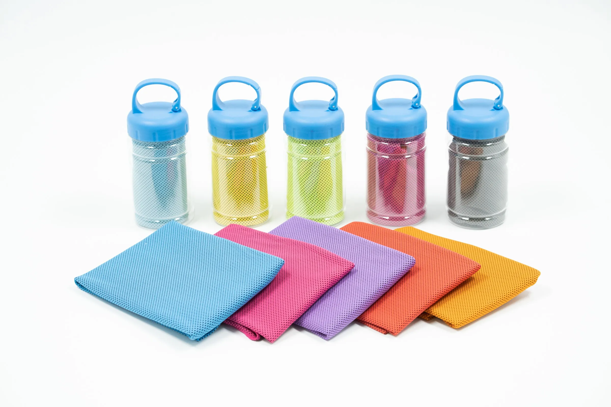 Cooling Sports Towel in Plastic bottle with Hook