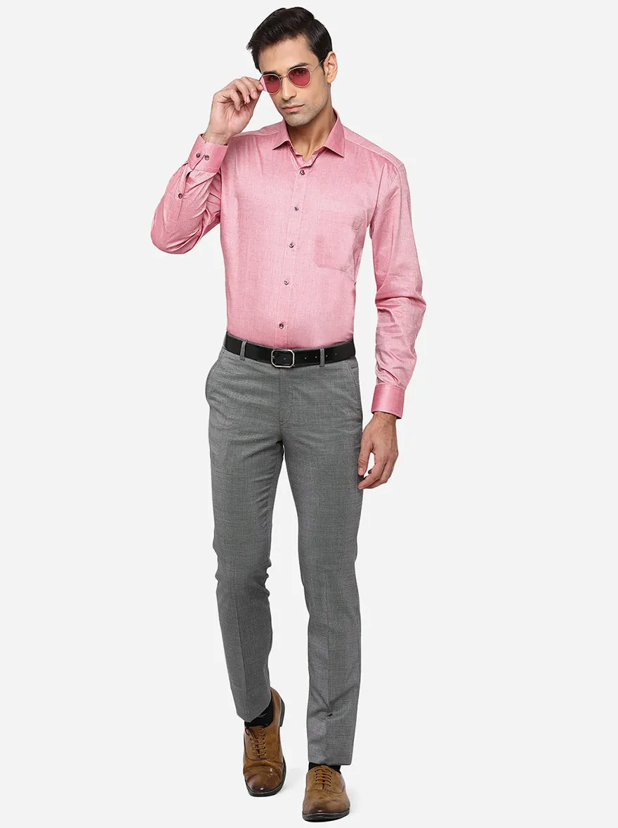 Coral Pink Solid Regular Fit Formal Shirt | Greenfibre