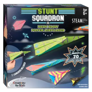 Creativity for Kids Stunt Squadron - Neon Glow Paper Airplanes