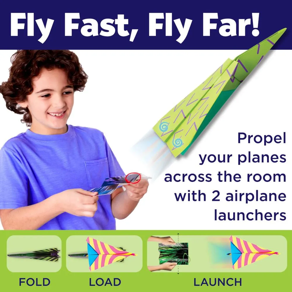 Creativity for Kids Stunt Squadron - Neon Glow Paper Airplanes