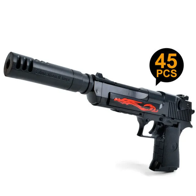 Desert Eagle Assembled Building Blocks Toy Guns   Pistol Gun Bullets Airsoft Air Guns Rubber Bullets Paintball Weapons Toys