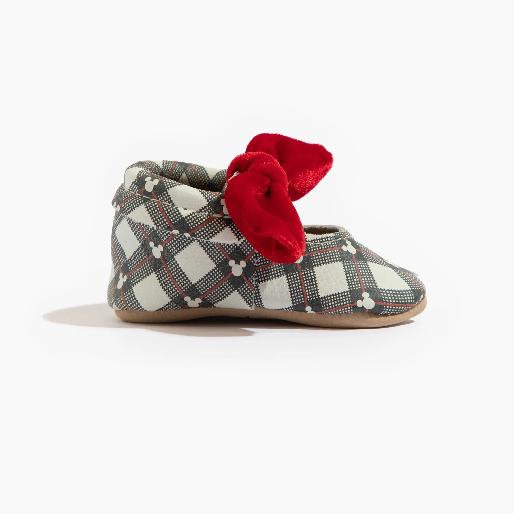 Disney Mickey Plaid Knotted Bow Baby Shoe