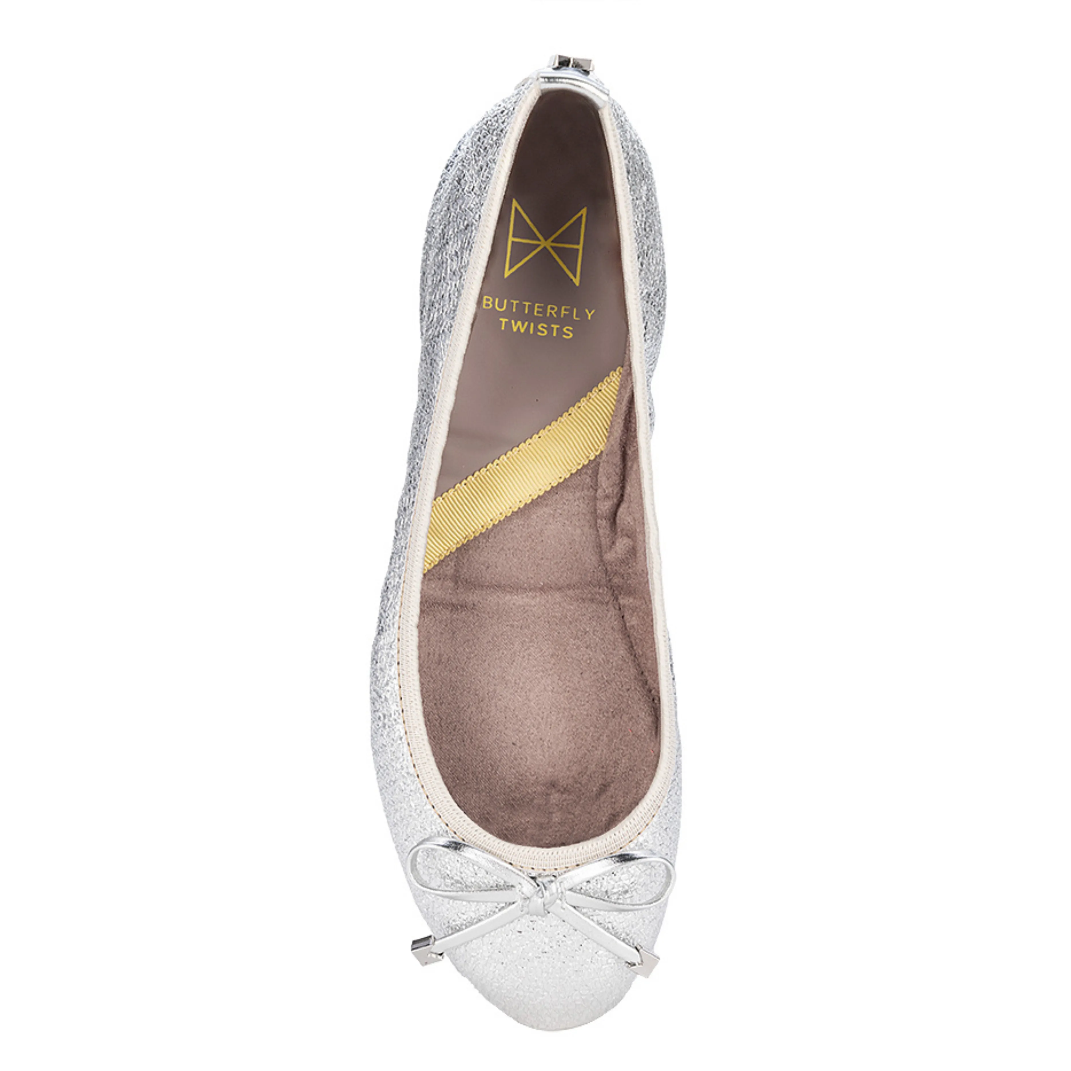 FRANKIE Ballet Flat Shoes - Silver Woven