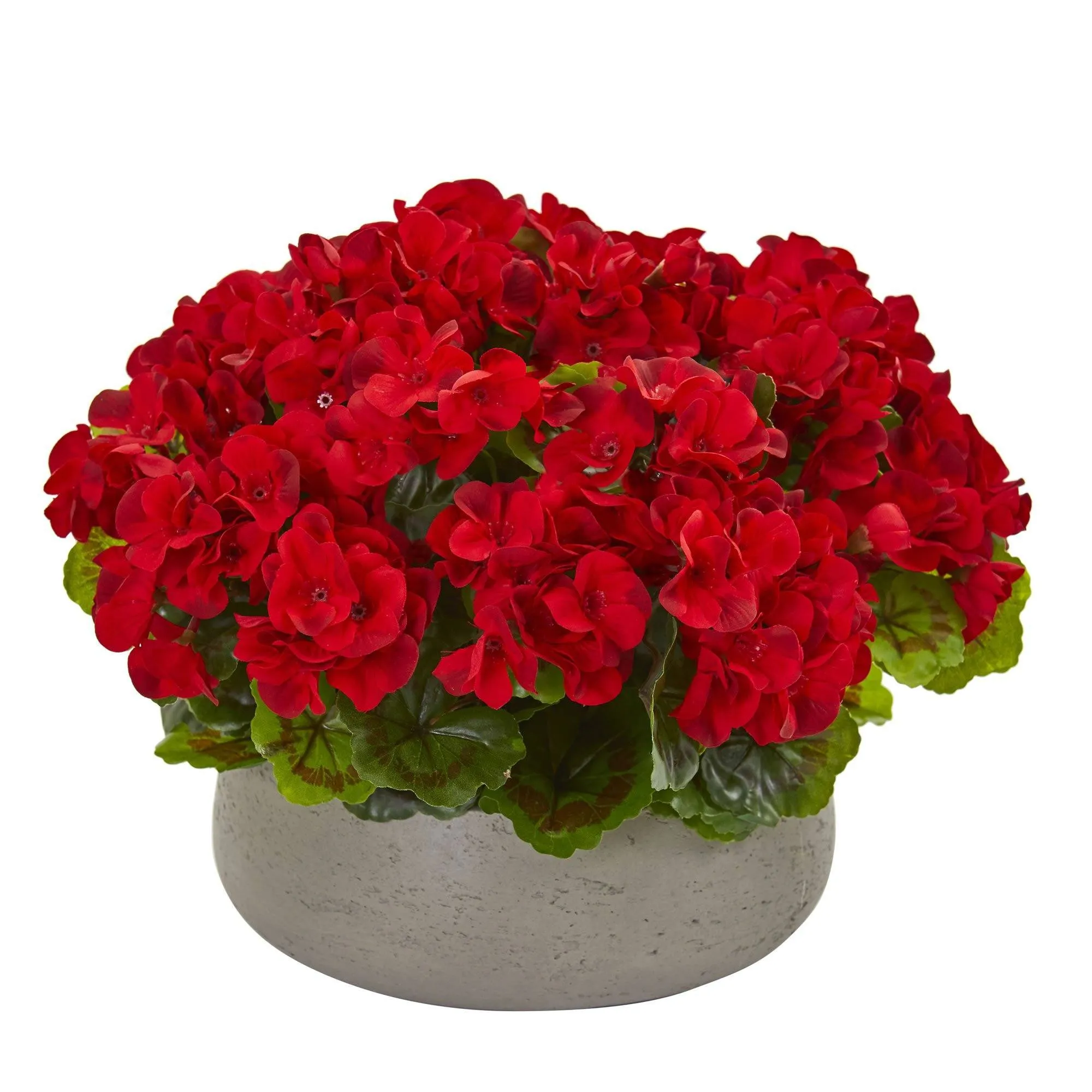 Geranium Artificial Plant in Stone Planter UV Resistant (Indoor/Outdoor)