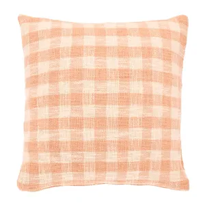 Gingham Check Blush Cushion