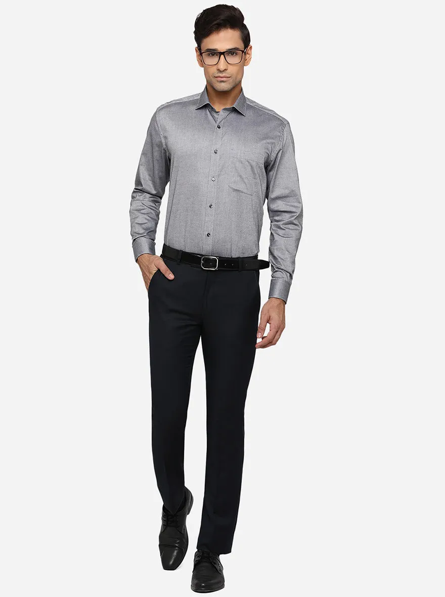 Grey Solid Regular Fit Formal Shirt | Greenfibre