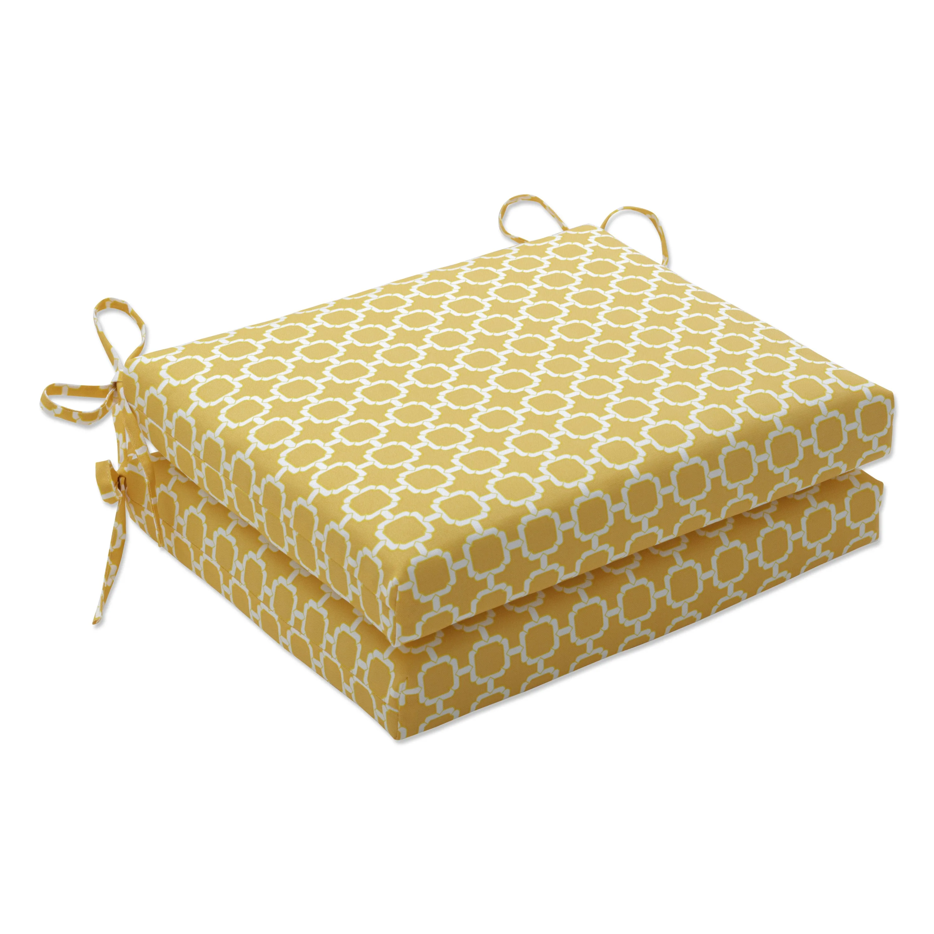 Hockley Yellow Squared Corners Seat Cushion (Set Of 2)