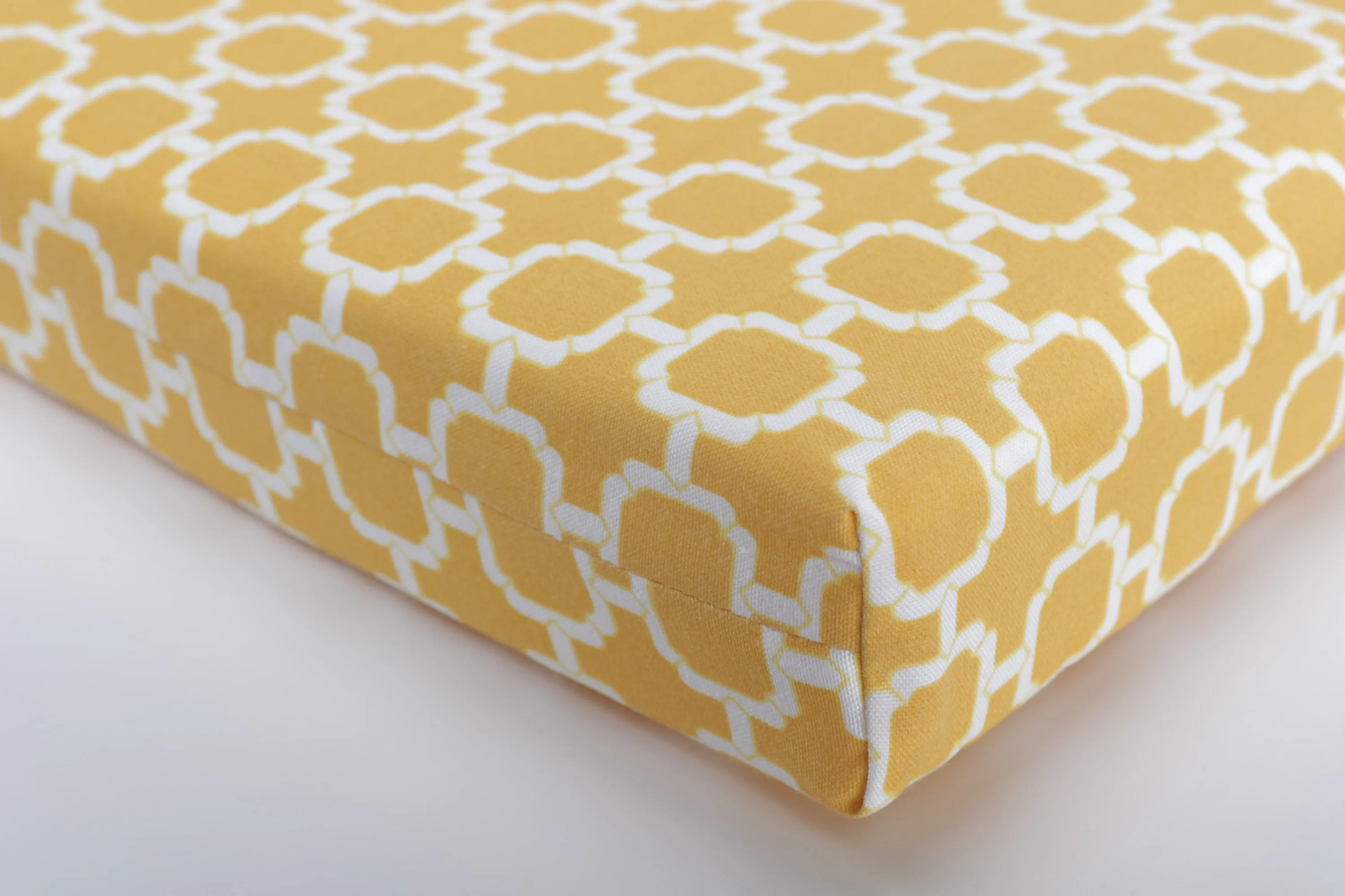 Hockley Yellow Squared Corners Seat Cushion (Set Of 2)