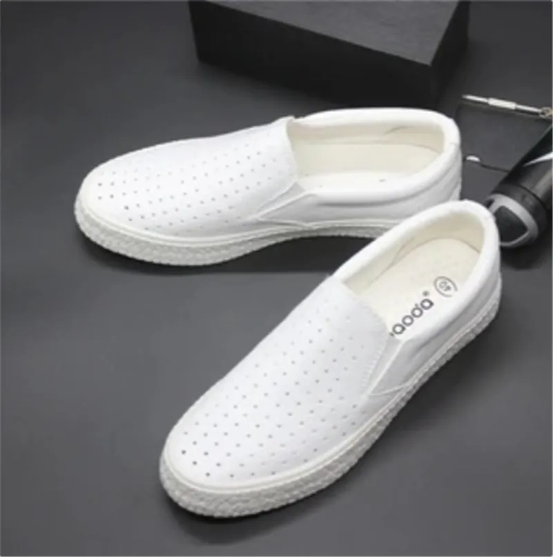 Hollow Leather Shoes Comfortable Sandals Breathable Holes Soft Soles