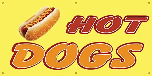 Hot Dogs Full Color Vinyl Banner. Ready To Use