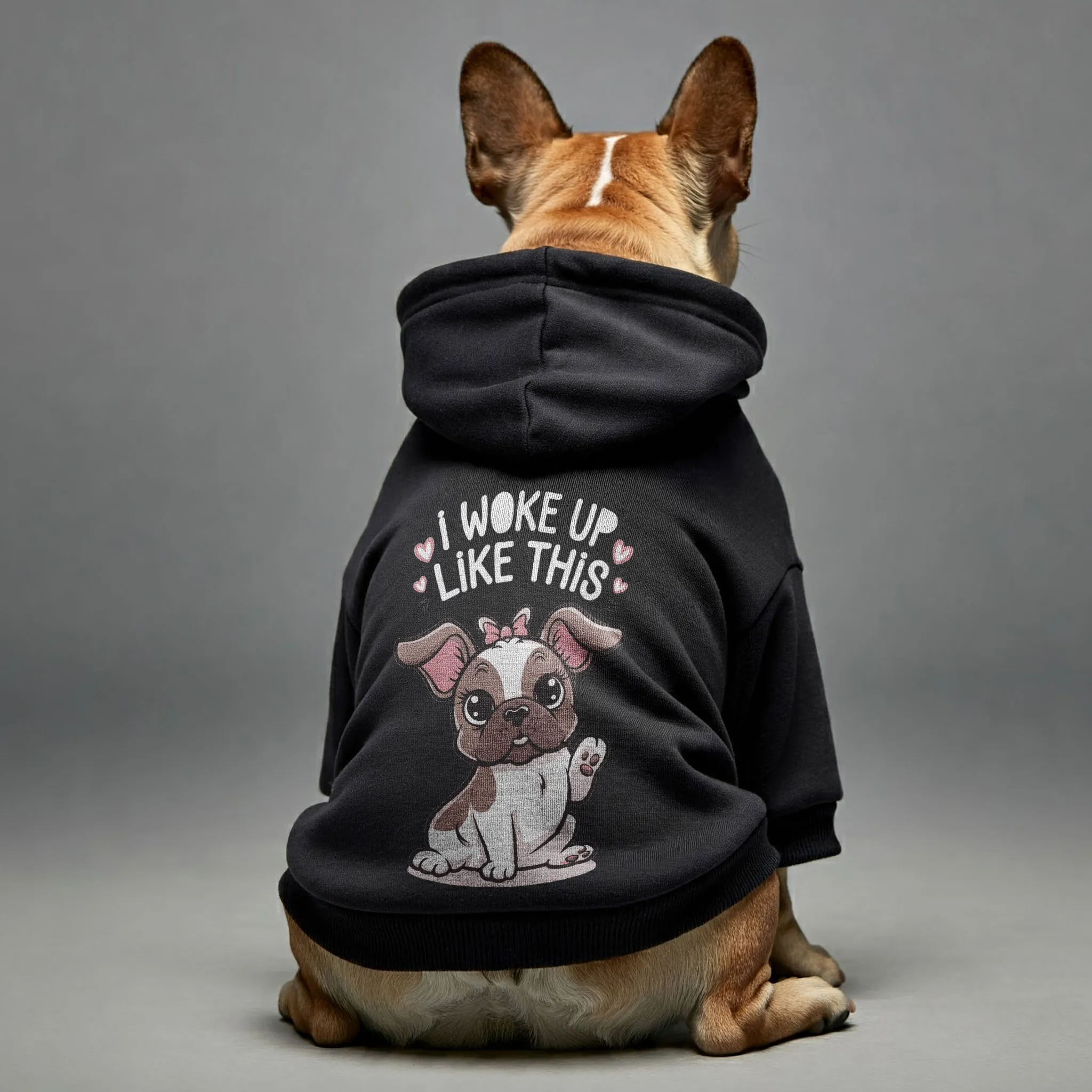 I woke up like this - Personalized French Bulldog Hoodies with Funny Quotes – Stylish, Cozy, and Premium 100% Cotton