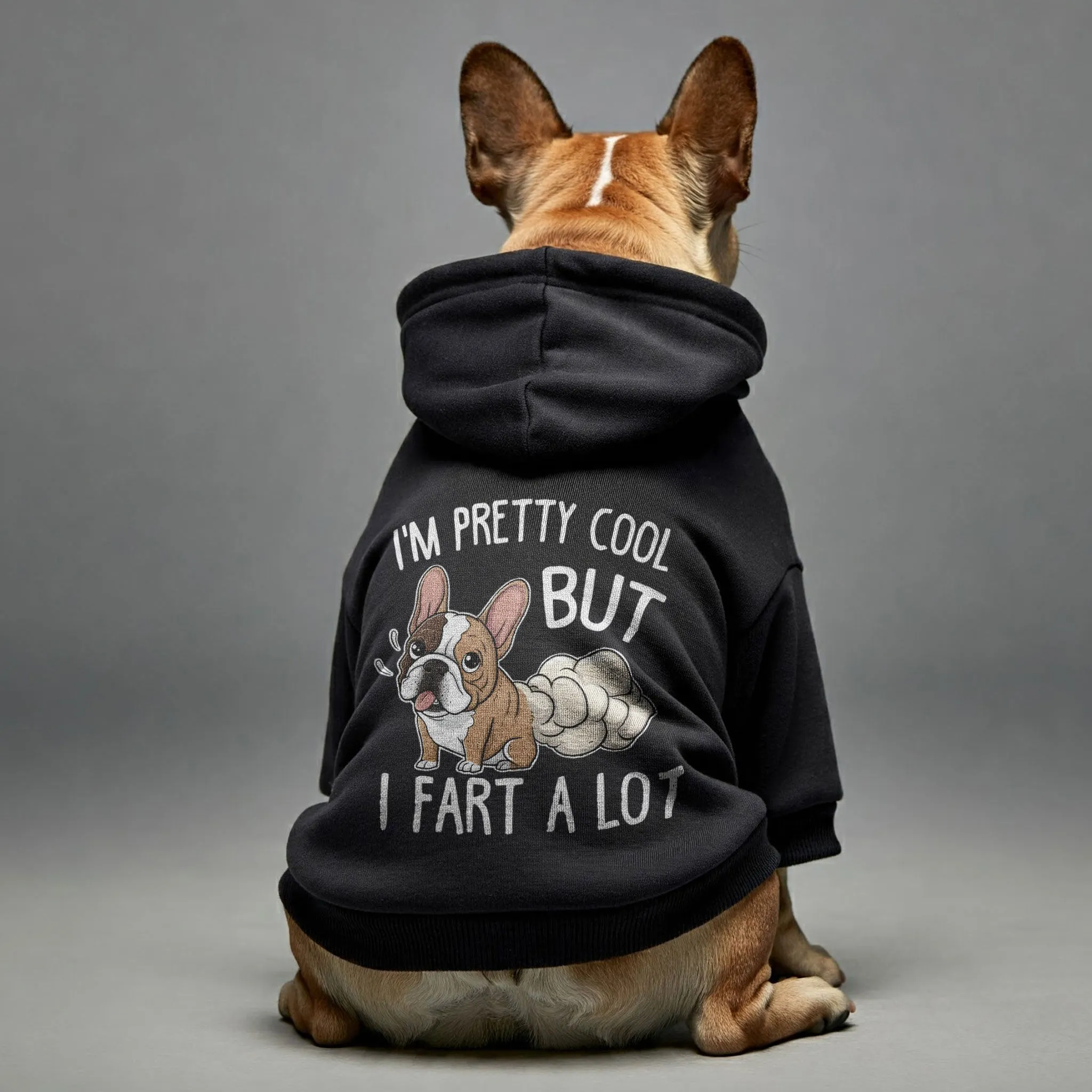 IM PRETTY COOL BUT I FART A LOT  - Personalized French Bulldog Hoodies with Funny Quotes – Stylish, Cozy, and Premium 100% Cotton