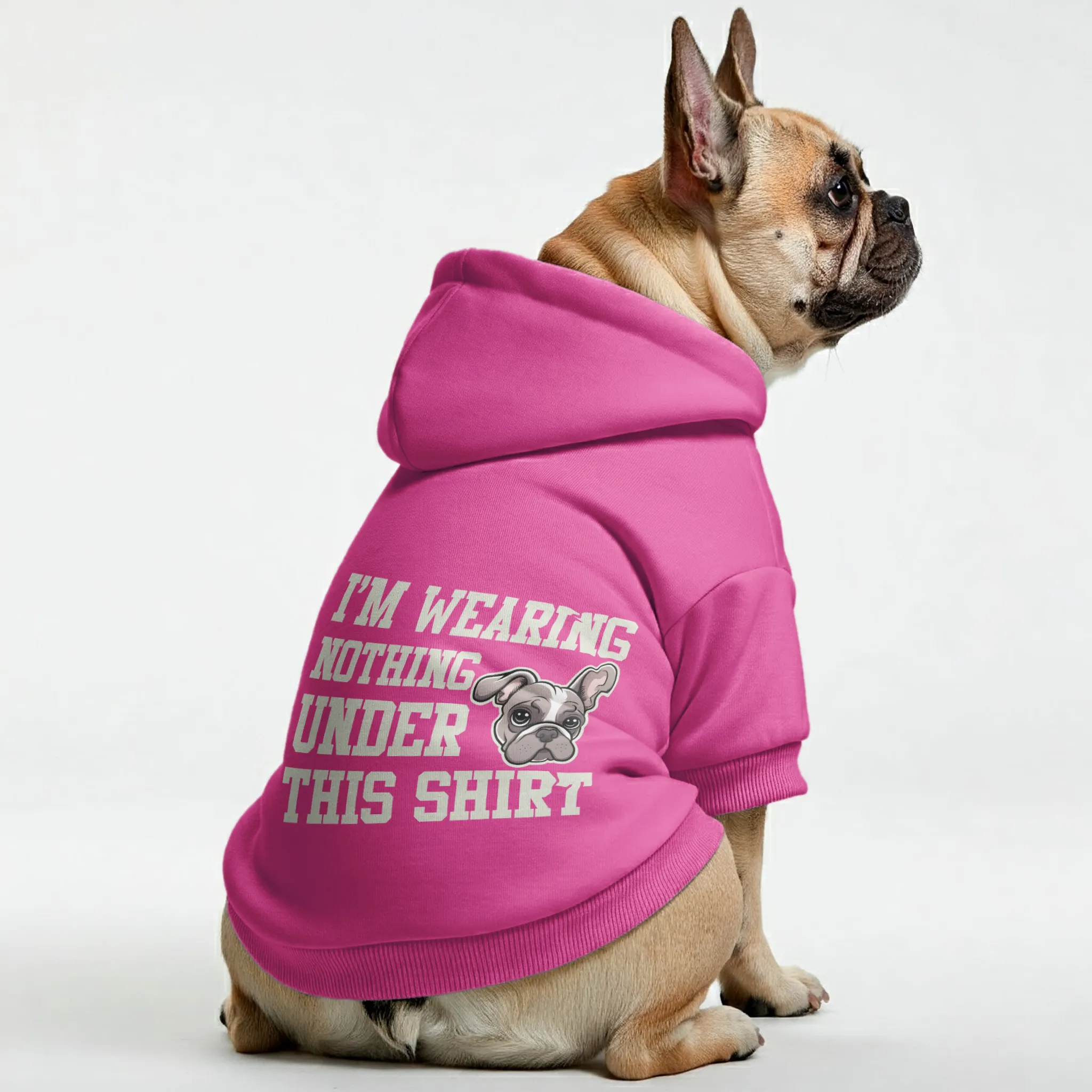 Im wearing Nothing under this shirt - Personalized French Bulldog Hoodies with Funny Quotes – Stylish, Cozy, and Premium 100% Cotton