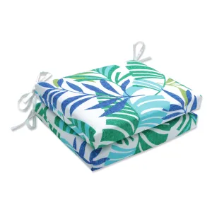 Islamorada Blue/Green Squared Corners Seat Cushion (Set Of 2)