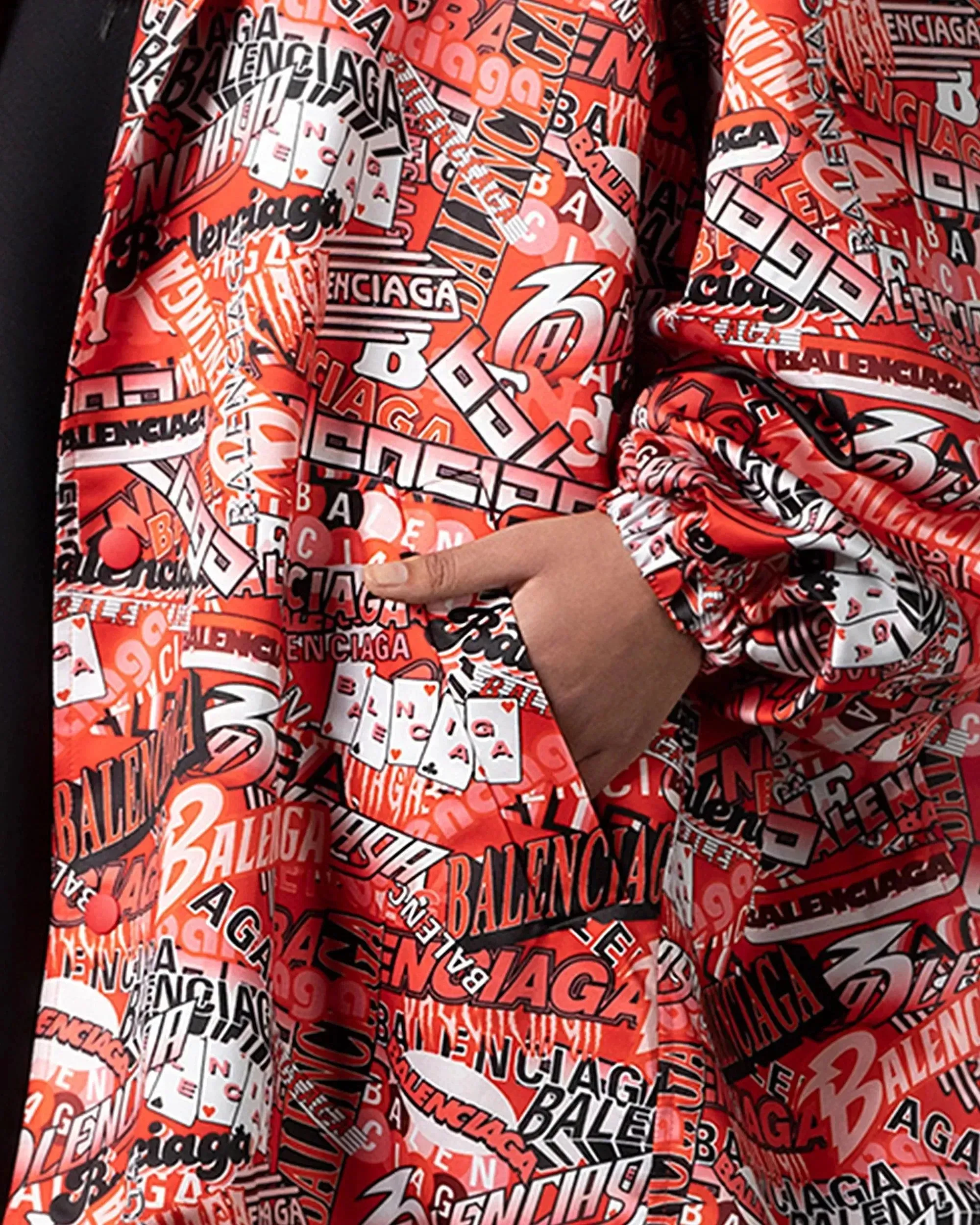 Logo Print Oversized Jacket