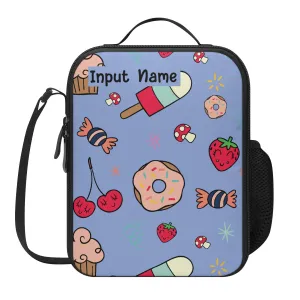 Lunch Bag | All-Over Print | Lunch Box Bag with Bottle Holder | Personalized | Spacious | Cute Candy Crush