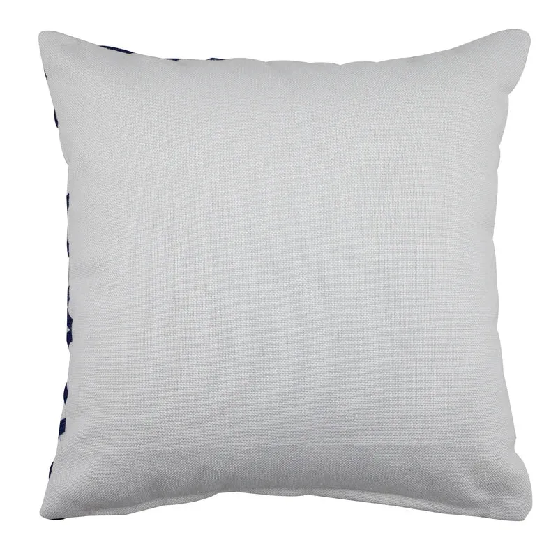 Navy Greek Key Embroidered Indoor/Outdoor Pillow