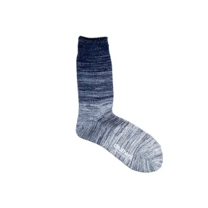 ORGANIC COTTON GRADIENT CREW SOCK - NAVY / WHITE