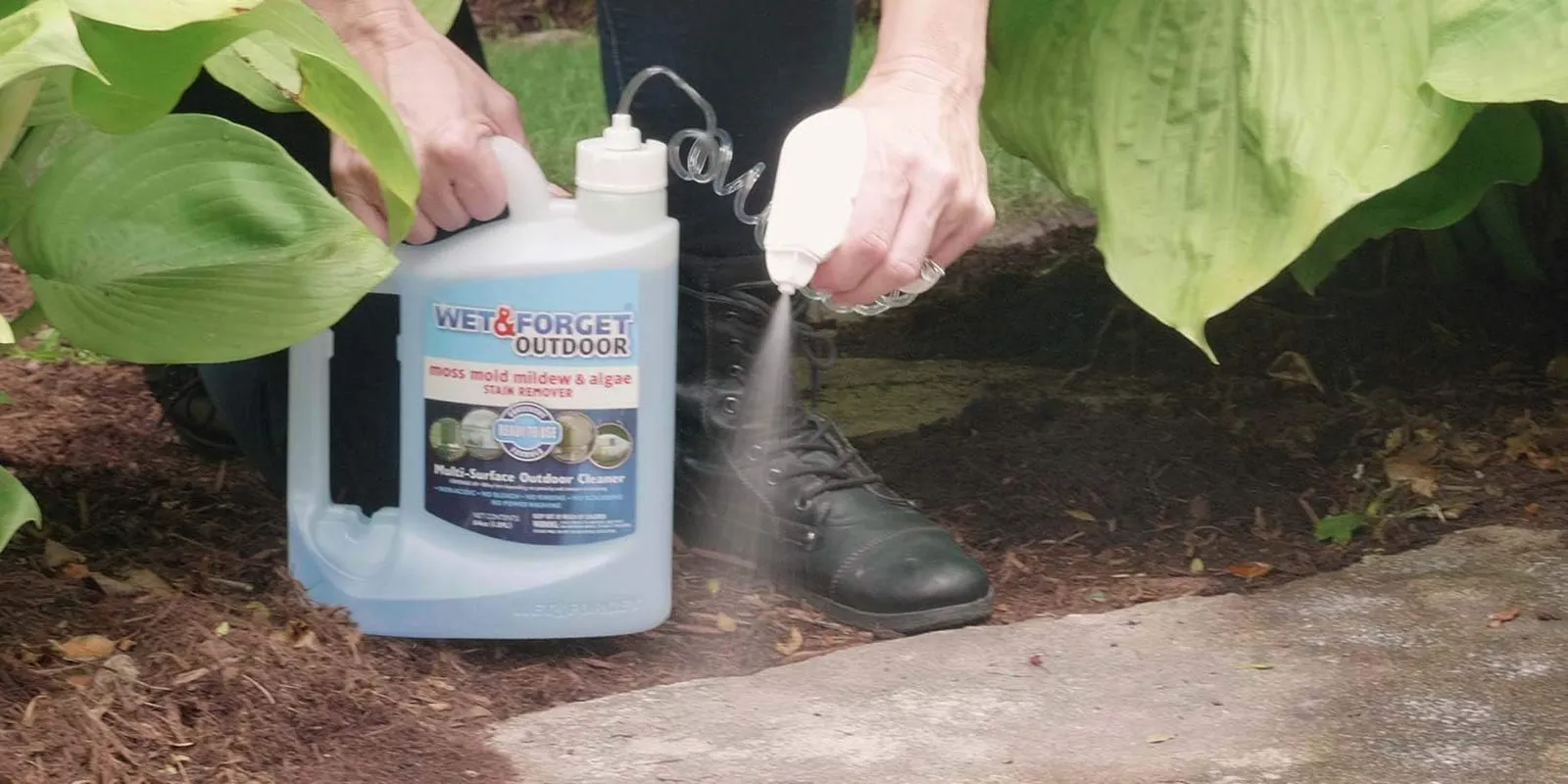 Outdoor Moss, Mold, Mildew, & Algae Stain Remover Multi-Surface Cleaner, Ready to Use, 64 Ounce