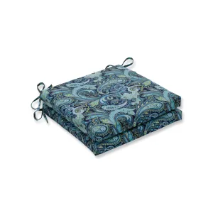 Pretty Paisley Navy Squared Corners Seat Cushion 20X20X3 (Set Of 2)