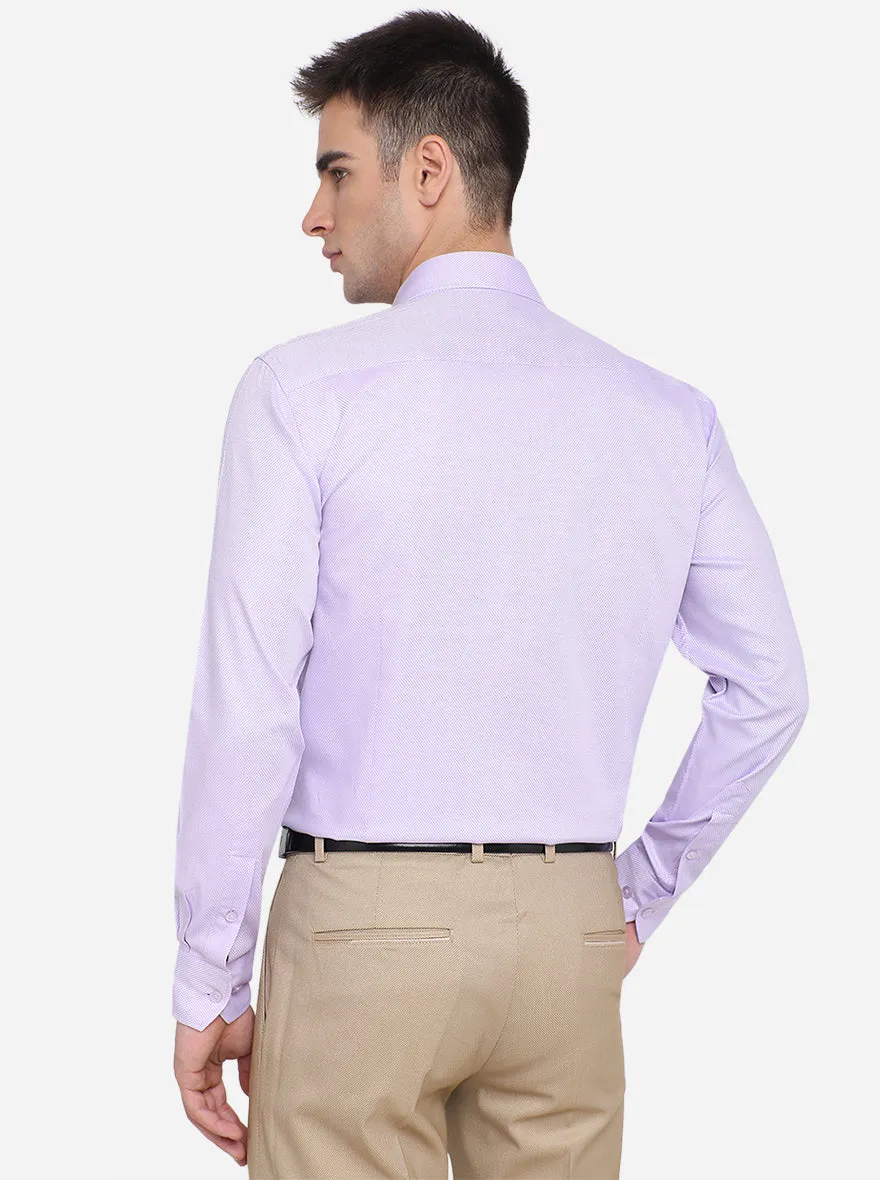 Purple Solid Slim Fit Formal Shirt | Metal