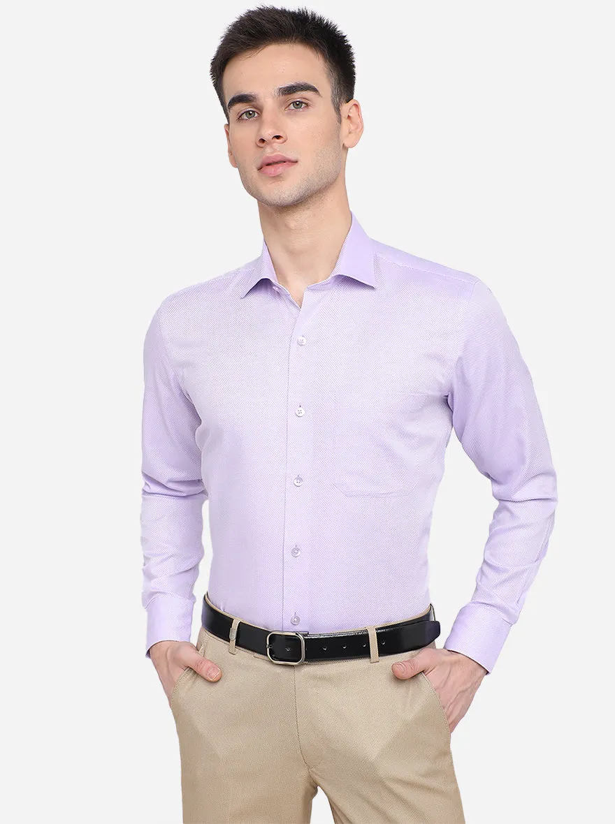 Purple Solid Slim Fit Formal Shirt | Metal