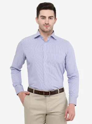 Purple Striped Slim Fit Formal Shirt | Metal