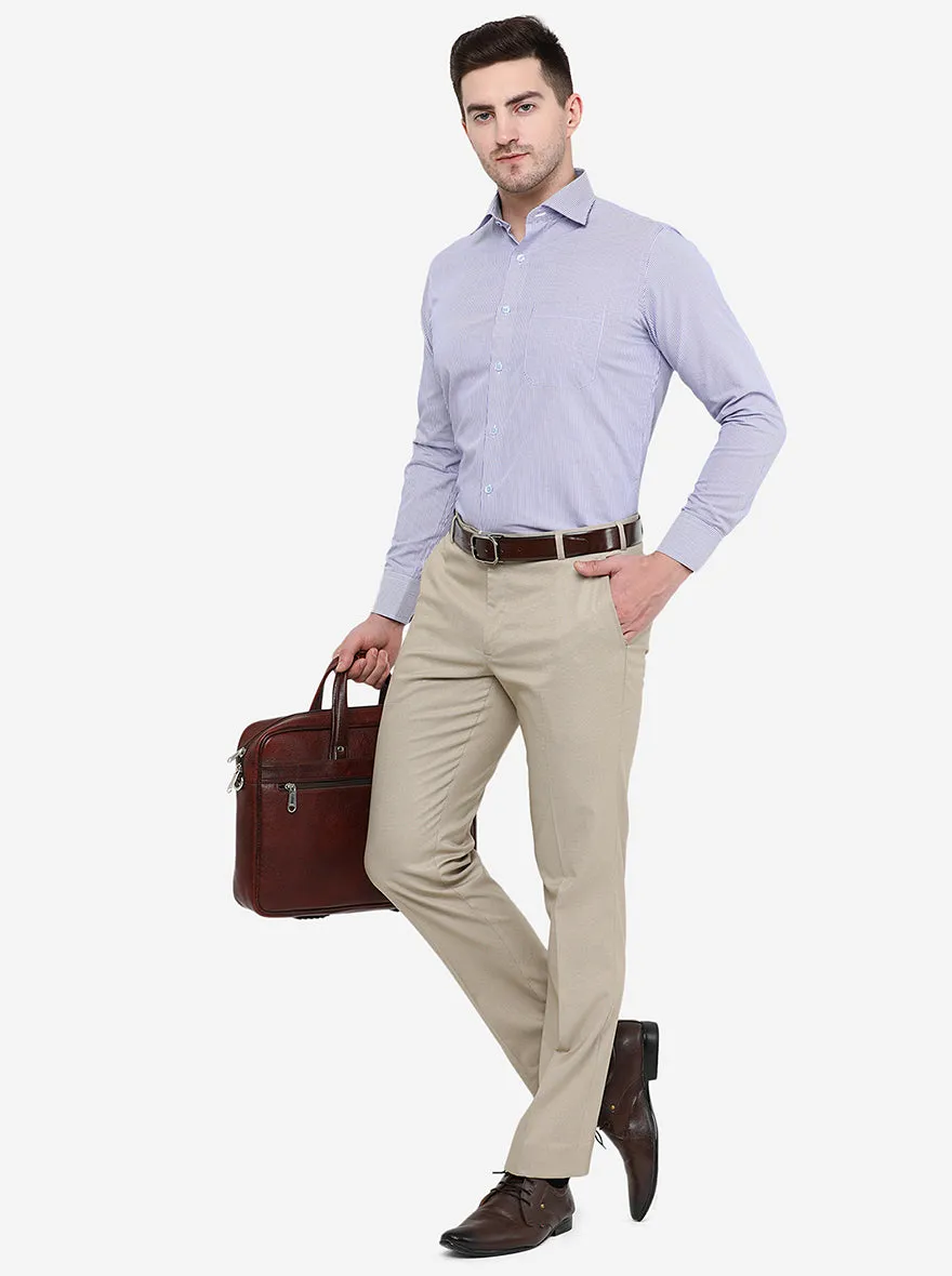 Purple Striped Slim Fit Formal Shirt | Metal