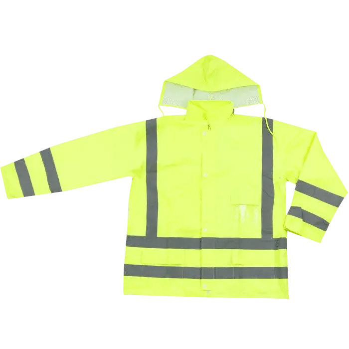 Reflective Hi-vis lime rain jackets