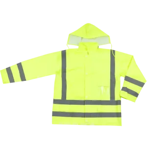 Reflective Hi-vis lime rain jackets