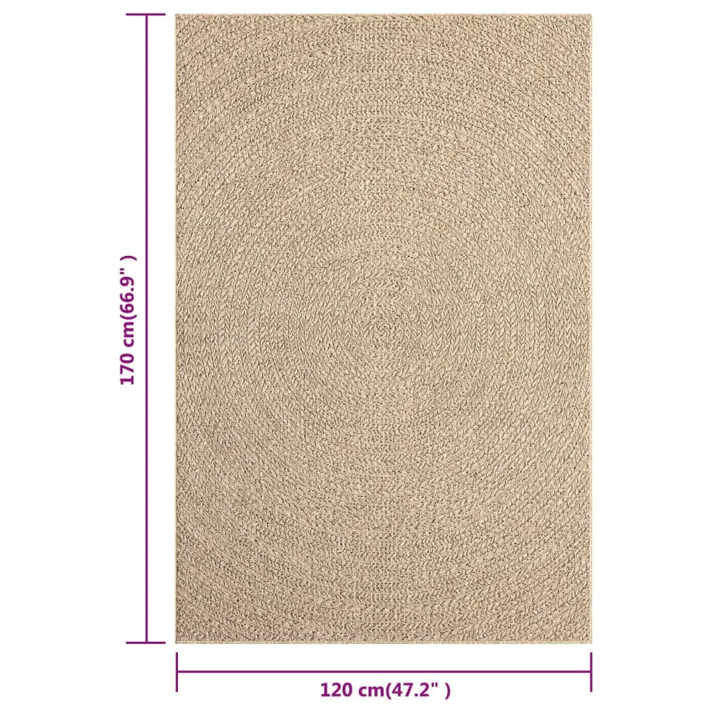 Rug 120x170 cm Jute Look Indoor and Outdoor