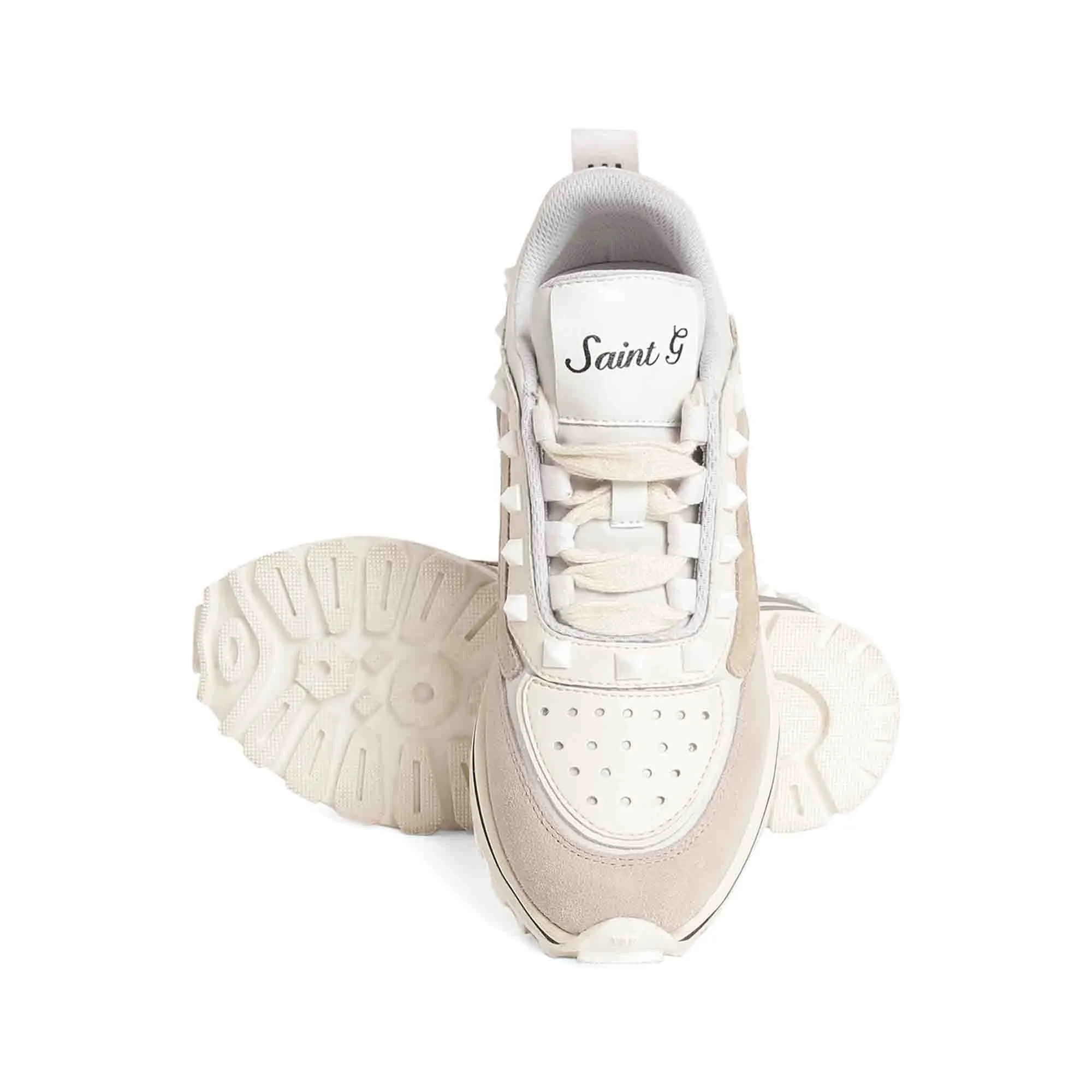 Saint Fallon White Leather Sneakers